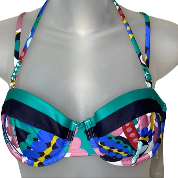 J Crew Ratti Kaleidoscope Bikini Top 32B NWT - Picture 1 of 9